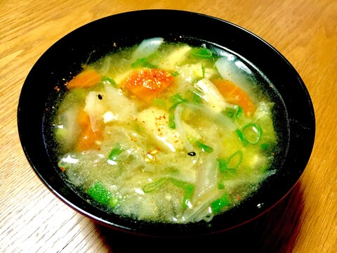 鶏もも肉と野菜の味噌汁